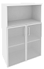 Офисный шкаф средний широкий со стеклом в раме