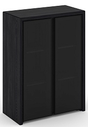 Офисный шкаф средний широкий (2 средних фасада стекло сатин в раме)