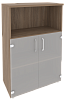 Офисный шкаф средний широкий со стеклом Офисный шкаф средний широкий со стеклом