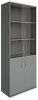 Офисный шкаф высокий широкий со стеклом