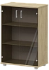 Офисный шкаф широкий средний закрытый (стекло)