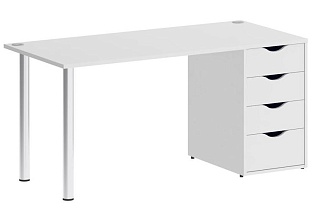 Стол компьютерный на металлокаркасе с тумбой