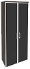 Офисный шкаф высокий широкий (2 высоких фасада чёрное стекло в раме)