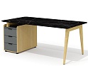 Стол рабочий прямой с опорной тумбой левый
