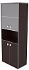 Офисный шкаф для документов высокий полузакрытый со стеклом