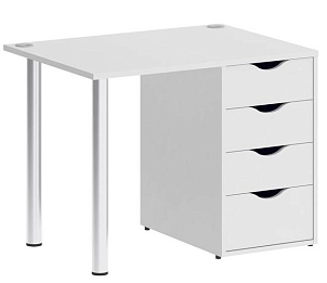 Стол компьютерный на металлокаркасе с тумбой