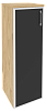 Офисный шкаф средний узкий лев./прав. (1 средний фасад чёрное стекло в раме)