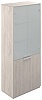 Офисный шкаф высокий со стеклом матовое