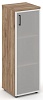Офисный шкаф средний узкий левый / правый (1 средний фасад стекло сатин в раме, задняя стенка ЛДСП) Офисный шкаф средний узкий левый / правый (1 средний фасад стекло сатин в раме, задняя стенка ЛДСП)