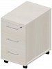 Тумба мобильная узкая (3 ящика, стандартные колёсные опоры, ручки - алюминий)