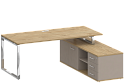 Стол руководителя с опорной греденцией (правый)