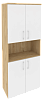 Офисный шкаф высокий широкий (4 низких фасада ЛДСП)