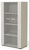 Офисный шкаф средний со стеклянными фасадами