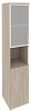Офисный шкаф высокий узкий лев./прав.(1 низкий фасад ЛДСП + 1 низкий фасад стекло в раме)