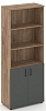 Офисный шкаф высокий широкий (2 низких фасада, задняя стенка ЛДСП
