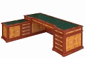 Стол руководителя 10 ящ. левый (кожаный бювар) Стол руководителя 10 ящ. левый (кожаный бювар)