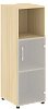 Офисный шкаф узкий средний со стеклом + полка Л/ПР