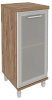 Офисный шкаф низкий узкий со стеклом в раме (левый)