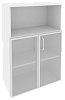 Офисный шкаф средний широкий со стеклом в раме