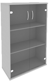 Офисный шкаф средний широкий со стеклом